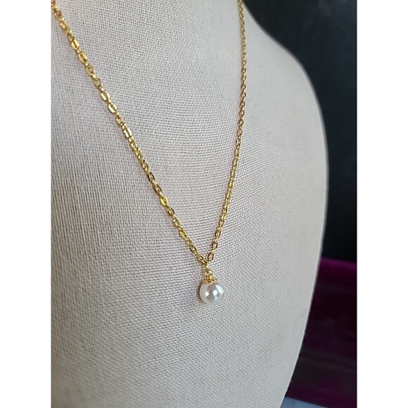 Faux Pearl Pendant Necklace Vintage - Picture 2 of 10
